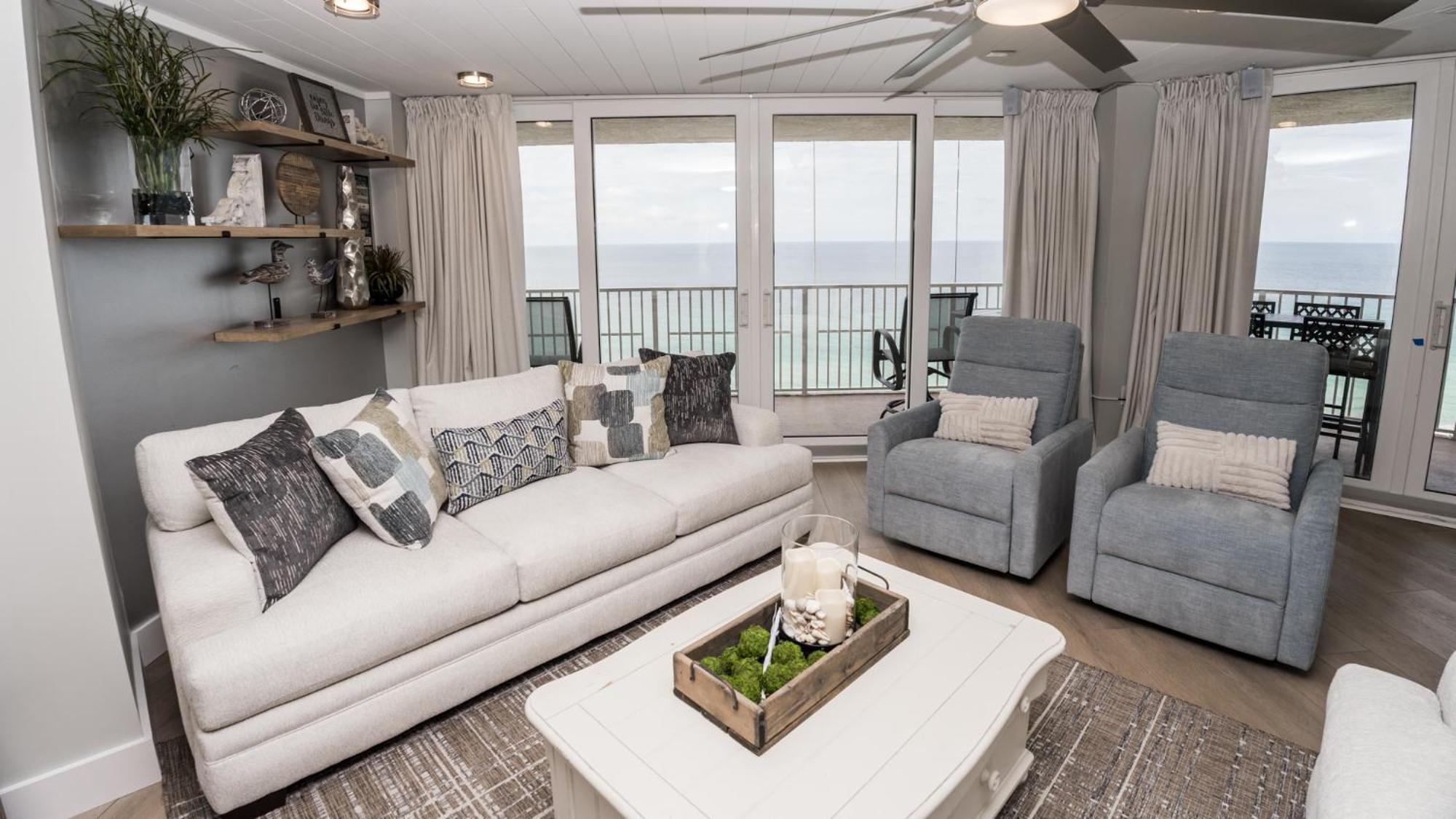 New Rental - 3Br 3Ba Corner Beachfront - 2024 Remodel - 3 Pools, Tiki Hut, Gym, Tennis Panama City Beach Kültér fotó